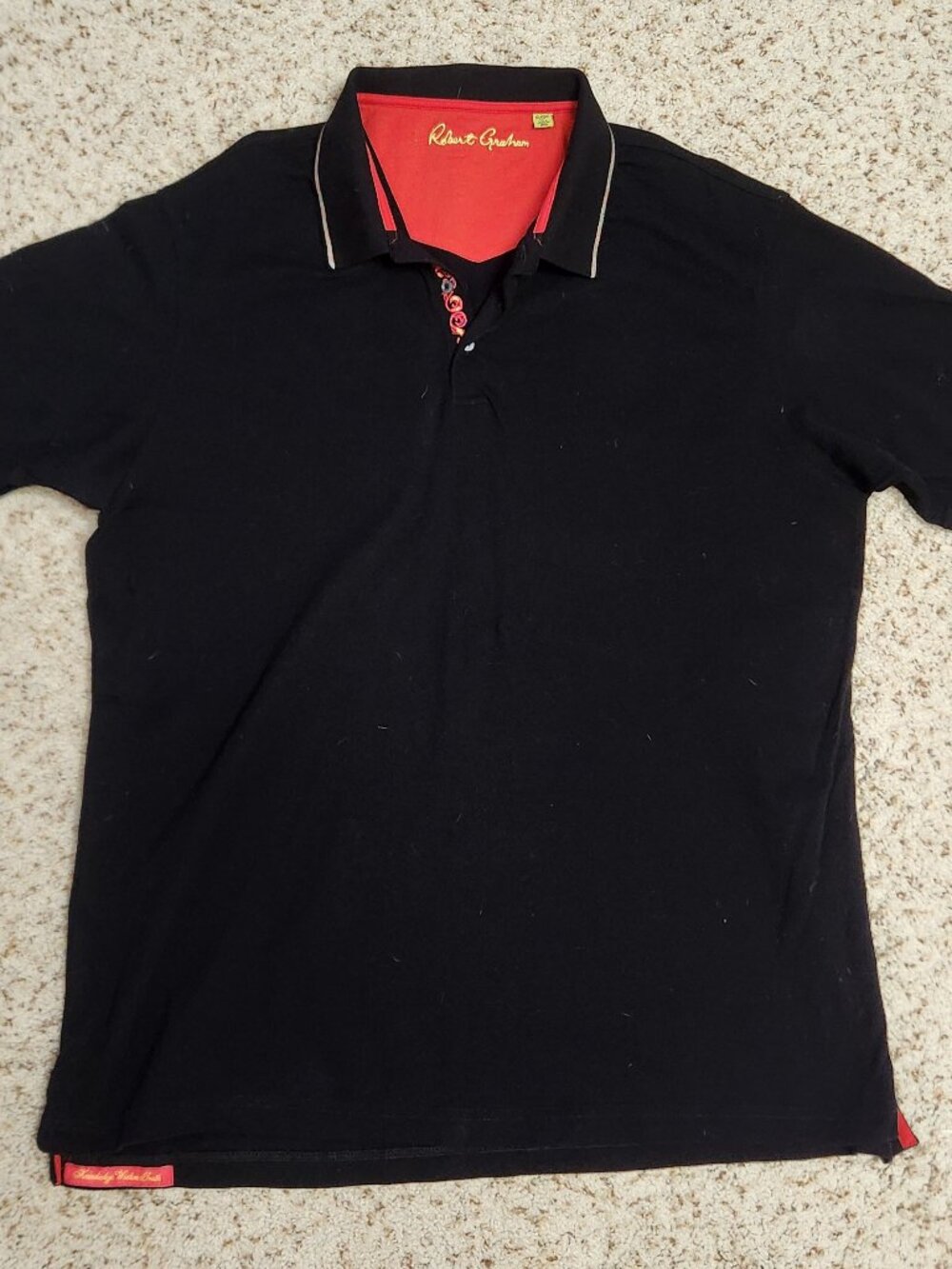 Robert Graham polo 3XL men's black cotton shirt